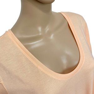 A.N.A. Top for Women 1X Plus Size Shirt - Short Sleeve T-Shirt (Light Orange)